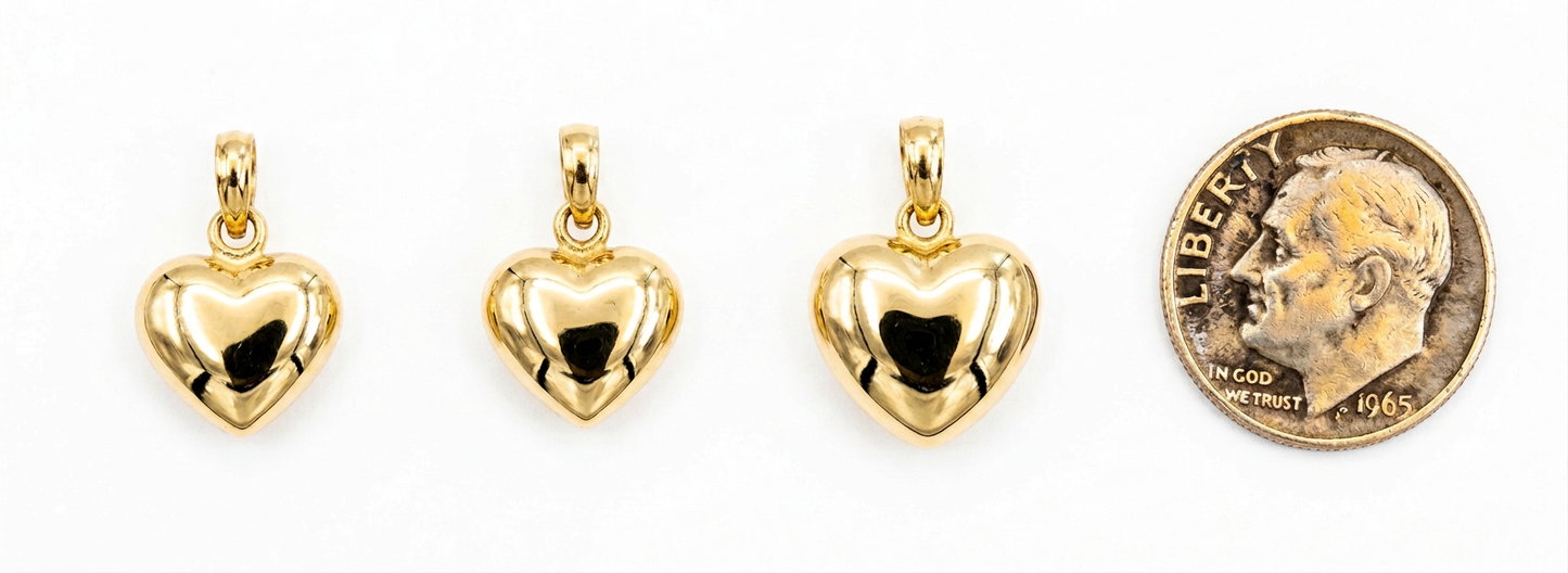 14k Heart Pendants with gemstone