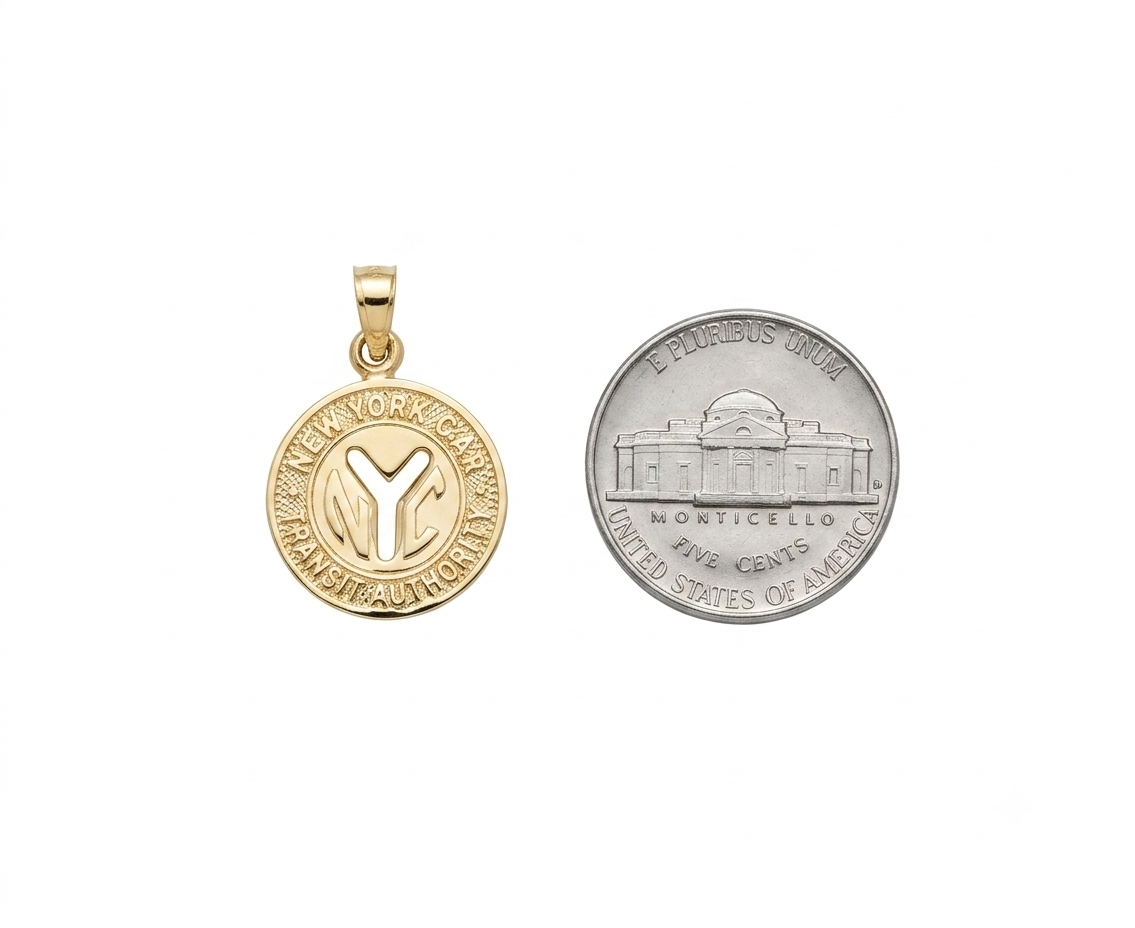 14k NYC Subway Token Pendant