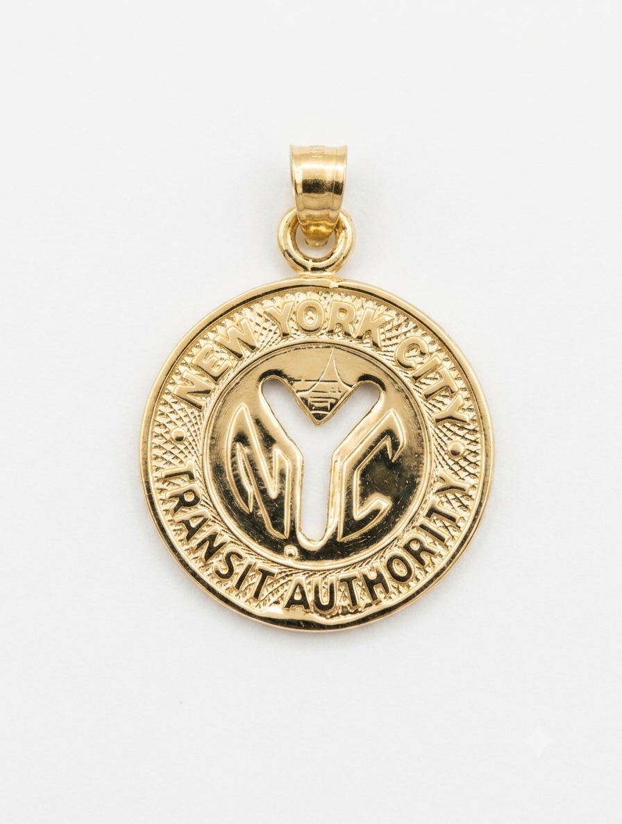 14k NYC Subway Token Pendant