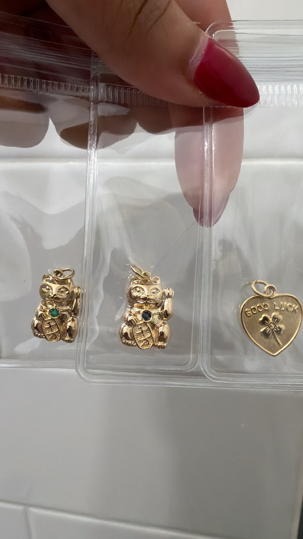 14k Lucky Cat Pendant